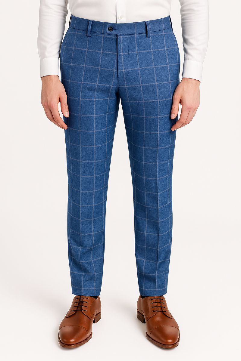 Wool Silk Linen Window Pane Pant – Berle