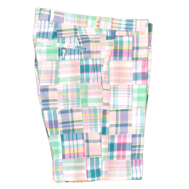 Cotton Patchwork Madras Shorts