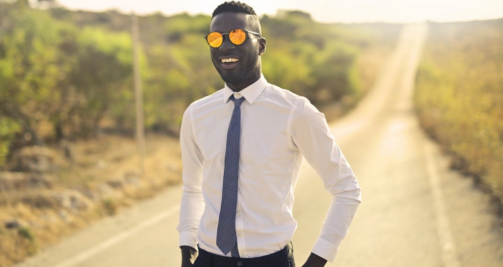 yellow shirt and tie