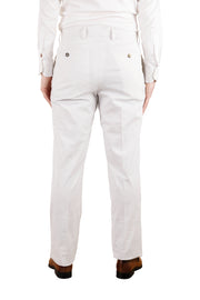 Two Tone Natural Seersucker Pant<br>Flat Front<br>Regular Rise