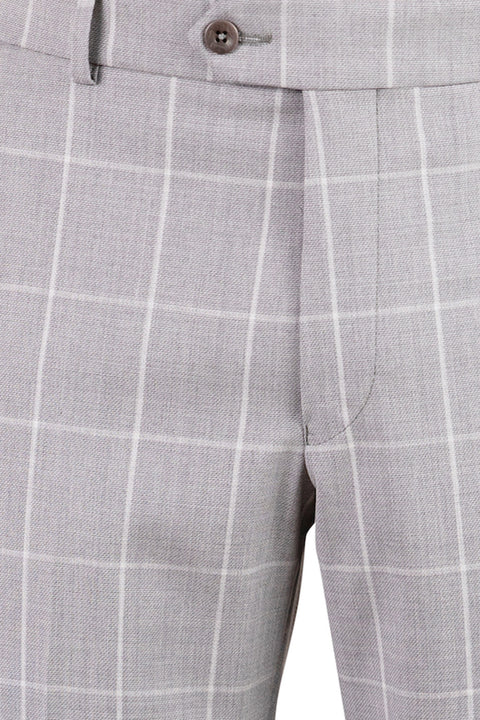 Mesh Weave Window Pane Pant<br>Flat Front<br>Regular Rise
