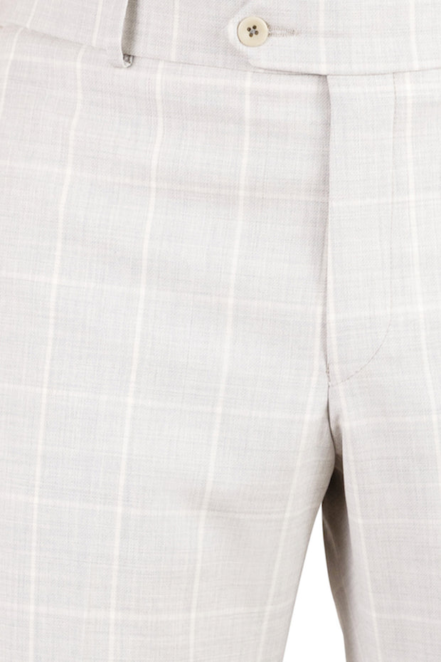 Mesh Weave Window Pane Pant<br>Flat Front<br>Regular Rise