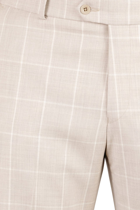 Mesh Weave Window Pane Pant<br>Flat Front<br>Regular Rise