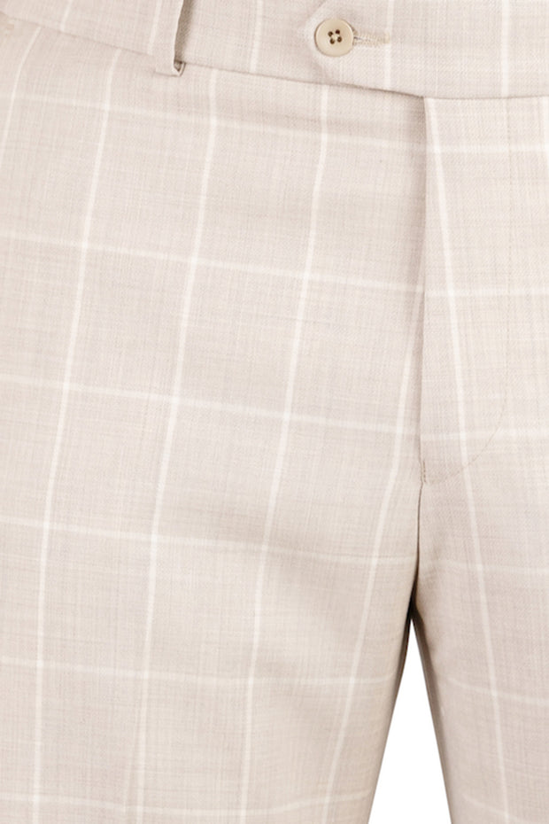 Mesh Weave Window Pane Pant<br>Flat Front<br>Regular Rise