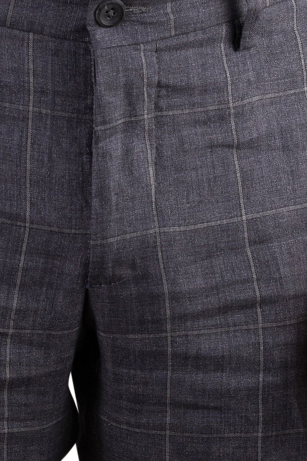 Linen Window Pane Pant<br>Flat Front<br>Regular Rise