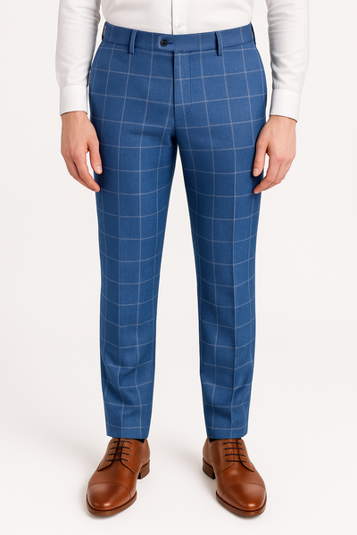 Wool Silk Linen Window Pane Pant Berle Wool Silk Linen Window Pane Pant Berle
