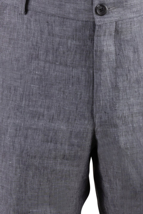 Chambray Linen Pant<br>Flat Front<br>Regular Rise