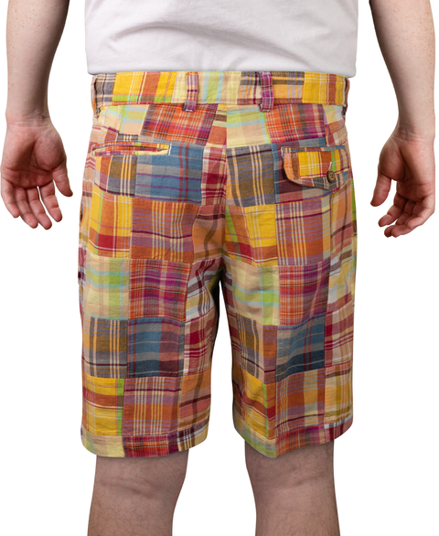 Vintage 1946 Patch Madras Short, Red<br>Flat Front<br>Modern Fit