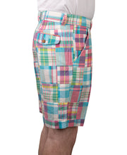 Vintage 1946 Patch Madras Short, Sky Blue<br>Flat Front<br>Modern Fit