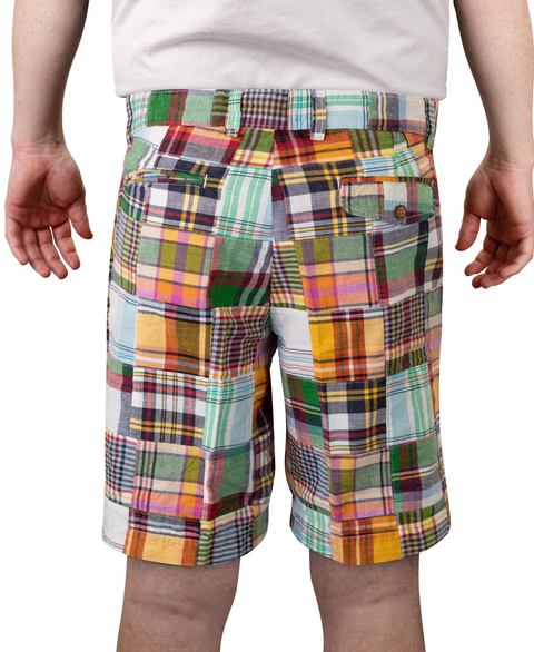 Vintage 1946 Patch Madras Short<br>Forest<br>Flat Front<br>Modern Fit