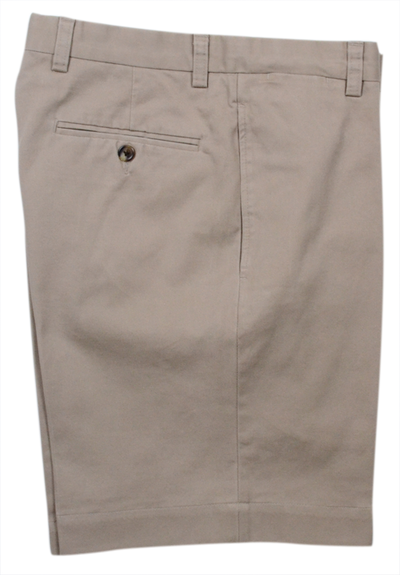 Charleston Khaki Washed Khaki Short<br>Flat Front<br>Long Rise