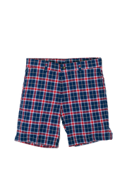 Navy Plaid Short