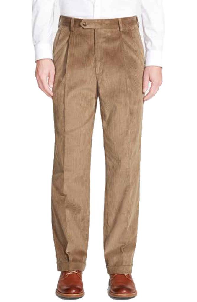 Mens corduroy 2025 pants pleated cuffed