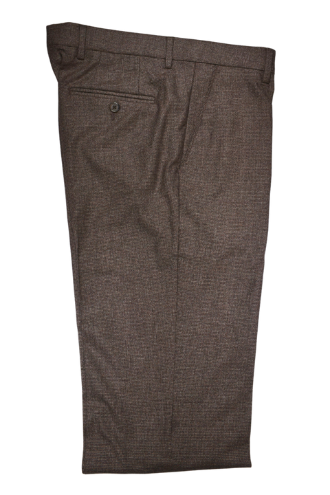 Worsted Wool Houndstooth Trouser<br>Flat Front<br>Regular Rise