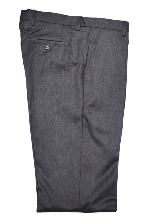 Stretch Worsted Wool Covert Twill<br>Flat Front<br>Regular Rise