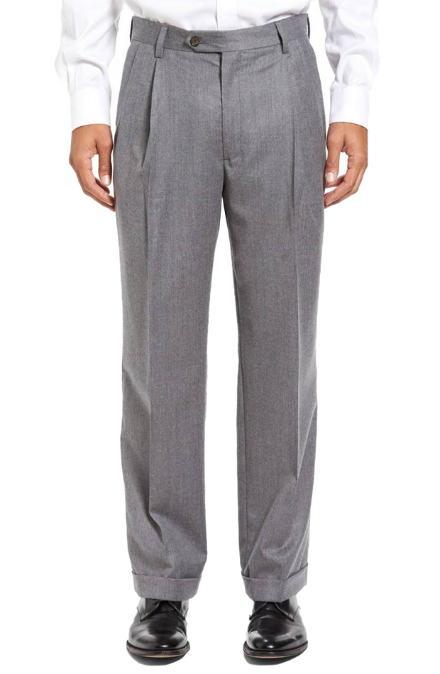 Italian Luxury Stretch Flannel Suit Pants  Grey  Charles Tyrwhitt