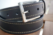 Oil Tanned Dress Belt<br>Black
