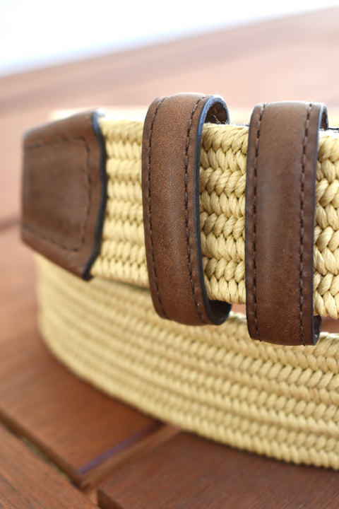 Italian Cotton Stretch Casual Belt<br>Khaki